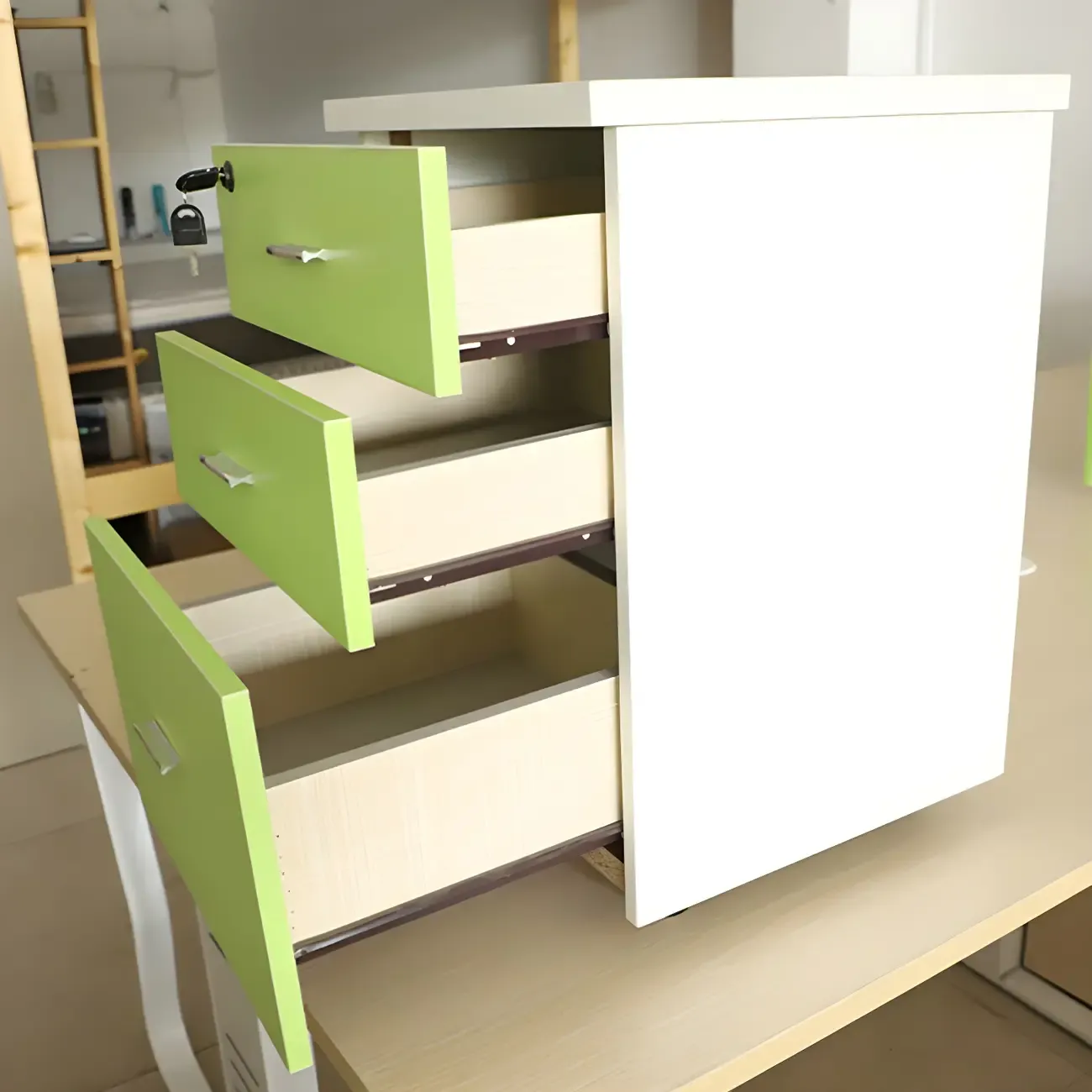 Glam Wooden Lockable Vertical Filing Cabinets with Office Storage Image - 14