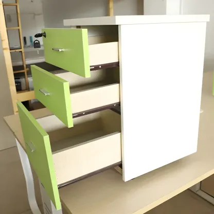Glam Wooden Lockable Vertical Filing Cabinets with Office Storage Image - 14