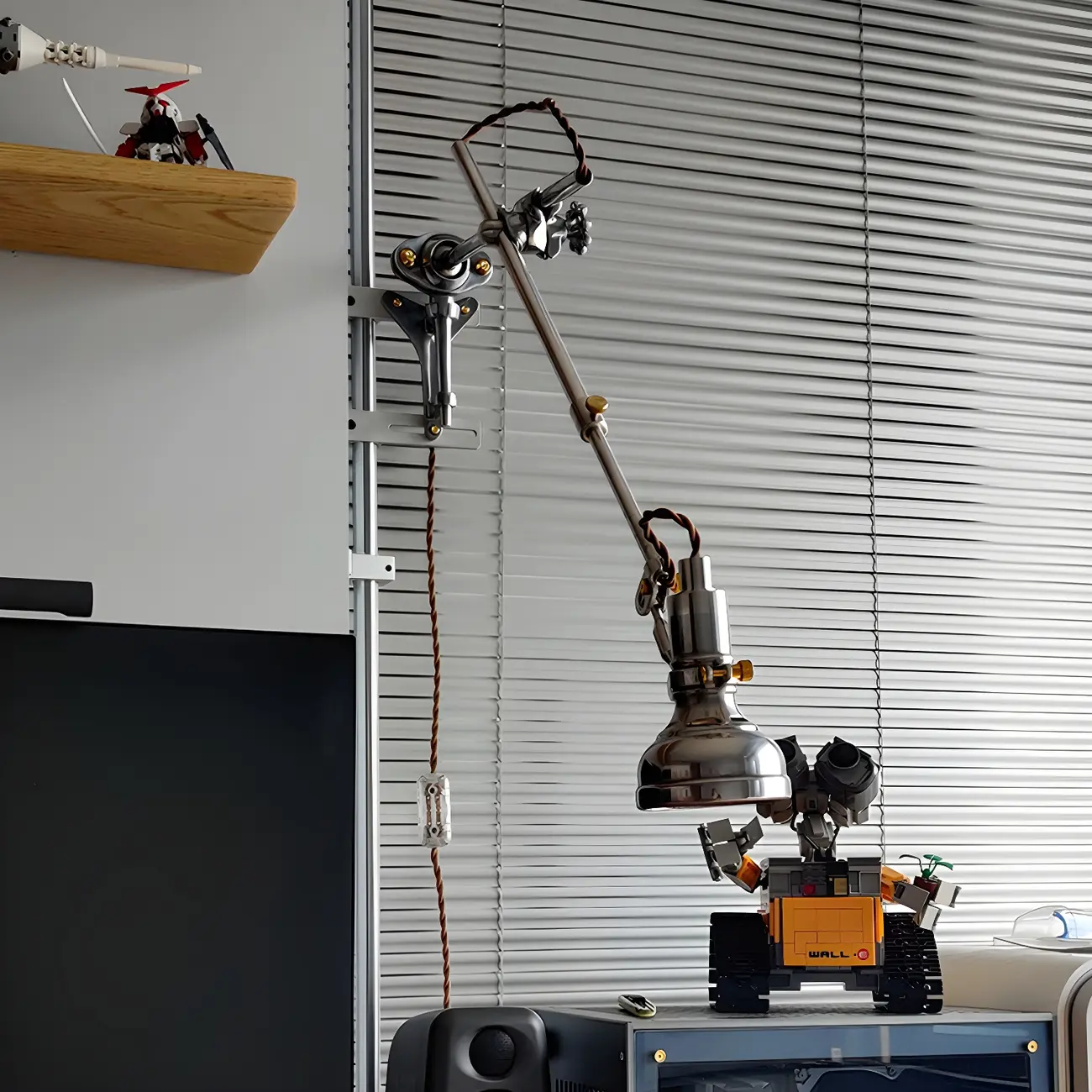 Silver Industrial Metal Adjustable Swing Arm Wall Light Image - 4 | homeyfad