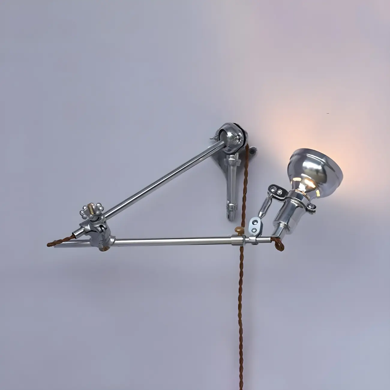Silver Industrial Metal Adjustable Swing Arm Wall Light Image - 6 | homeyfad