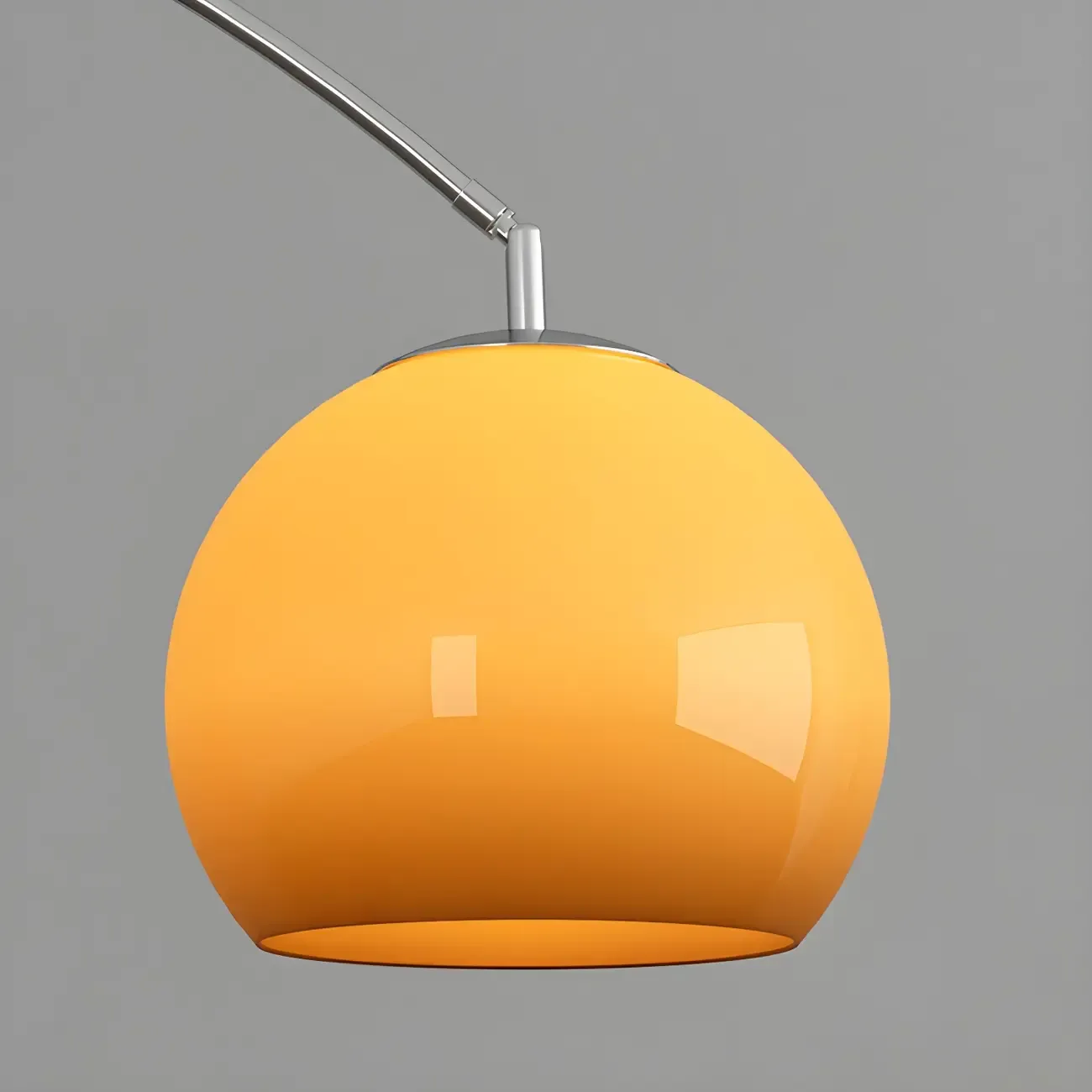 Nordic Glass Dome Arched Steel Floor Lamp Image - 7