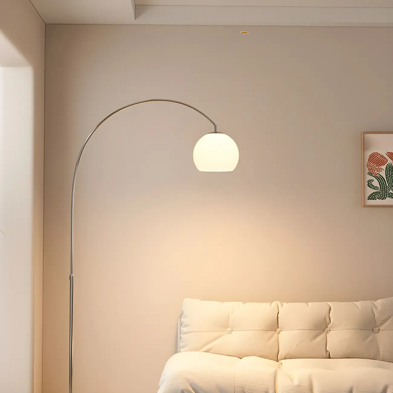 Nordic Glass Dome Arched Steel Floor Lamp Image - 11