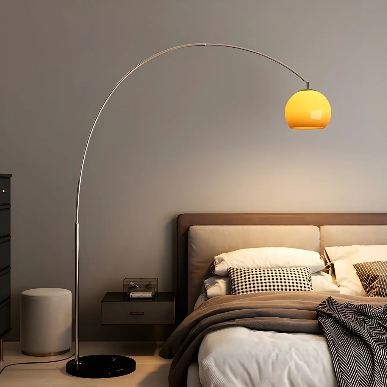 Nordic Glass Dome Arched Steel Floor Lamp Image - 14 | homeyfad