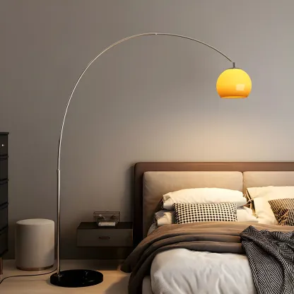 Nordic Glass Dome Arched Steel Floor Lamp Image - 14