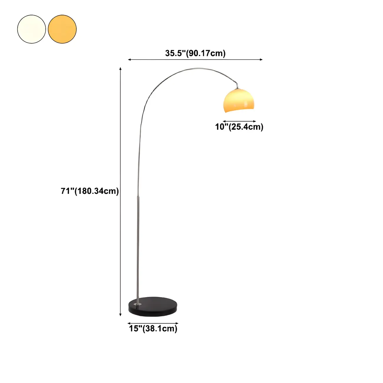 Nordic Glass Dome Arched Steel Floor Lamp #size | homeyfad