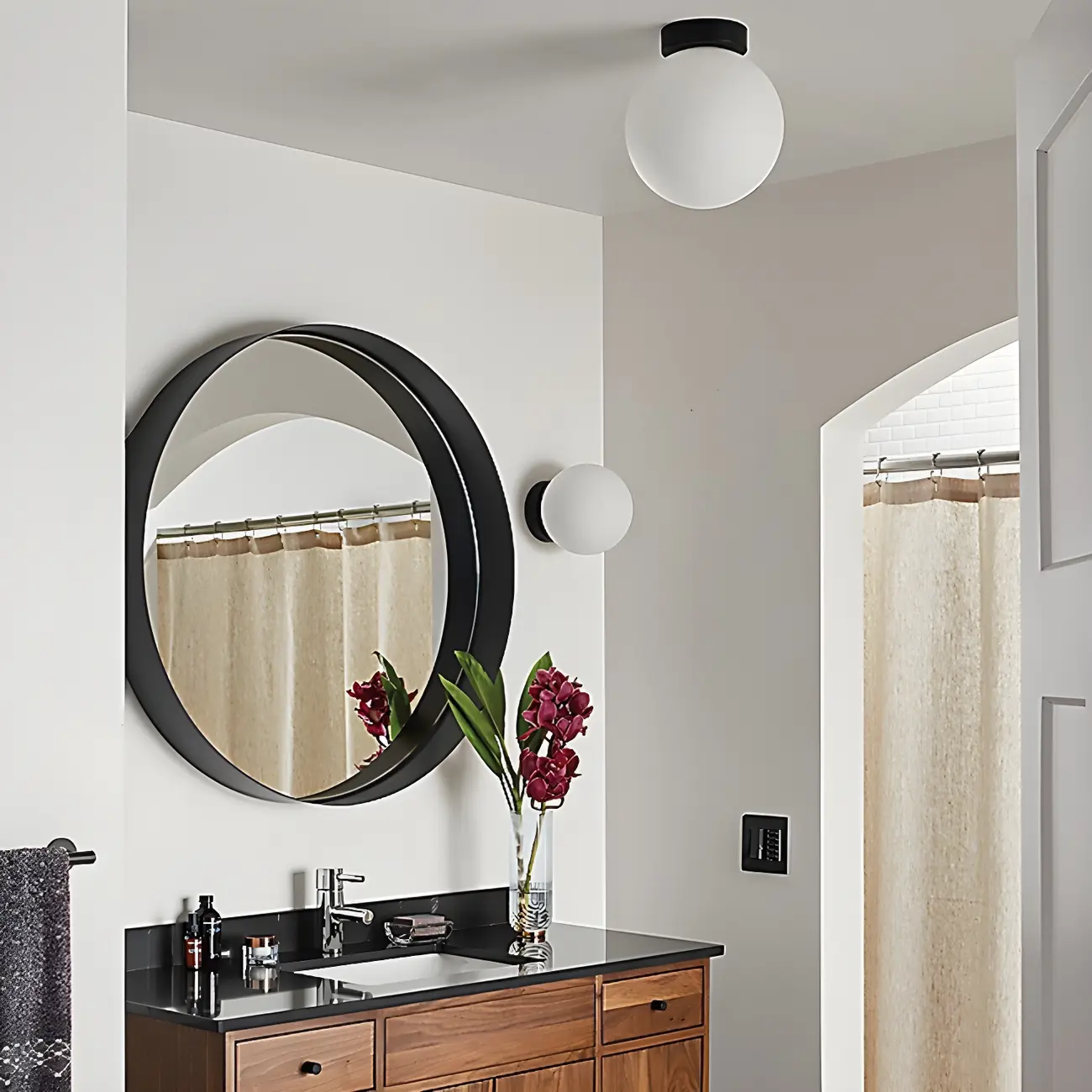 Modern Minimalist Globe Vanity Light Bathroom Wall Single Light | homeyfad