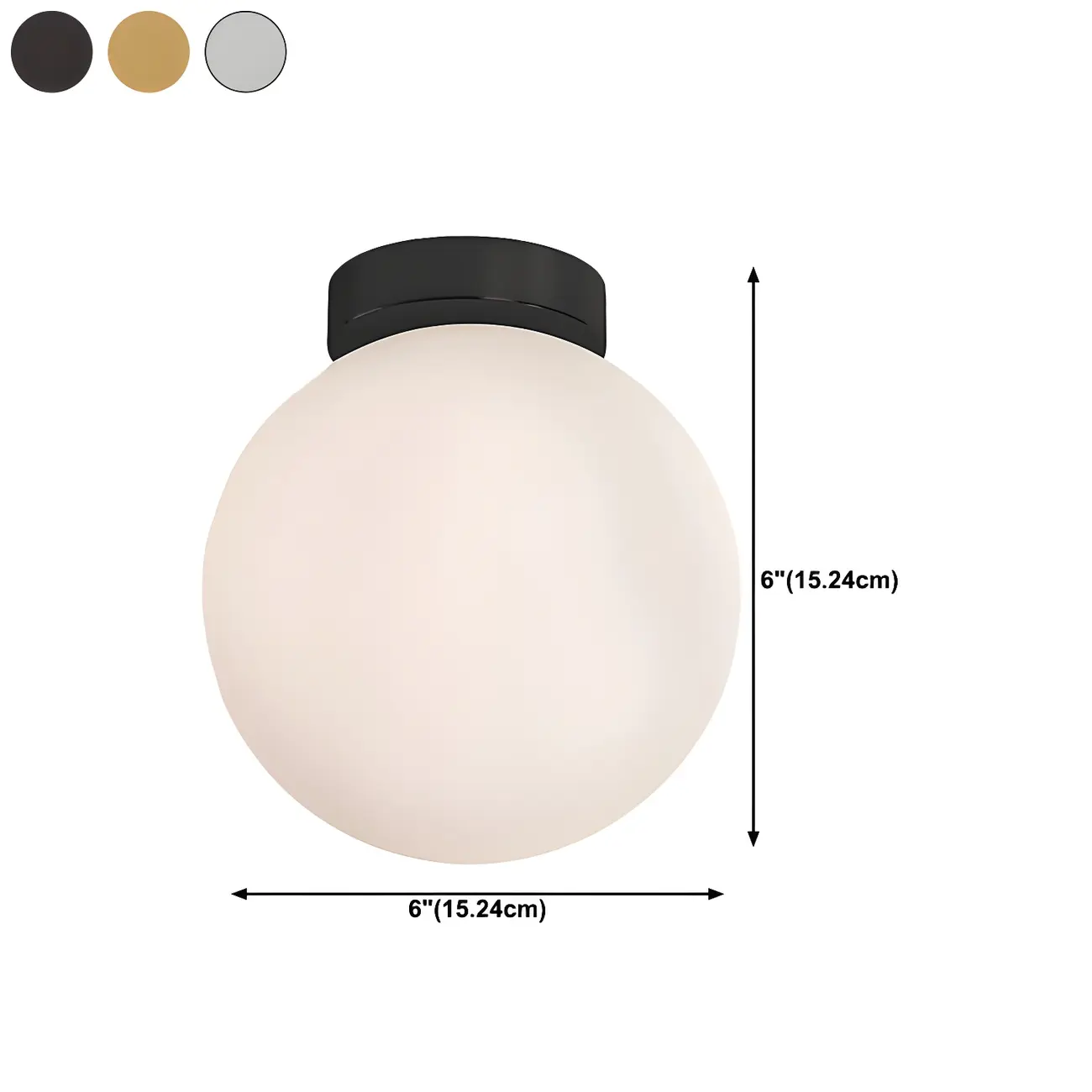 Modern Minimalist Globe Vanity Light Bathroom Wall Single Light #size