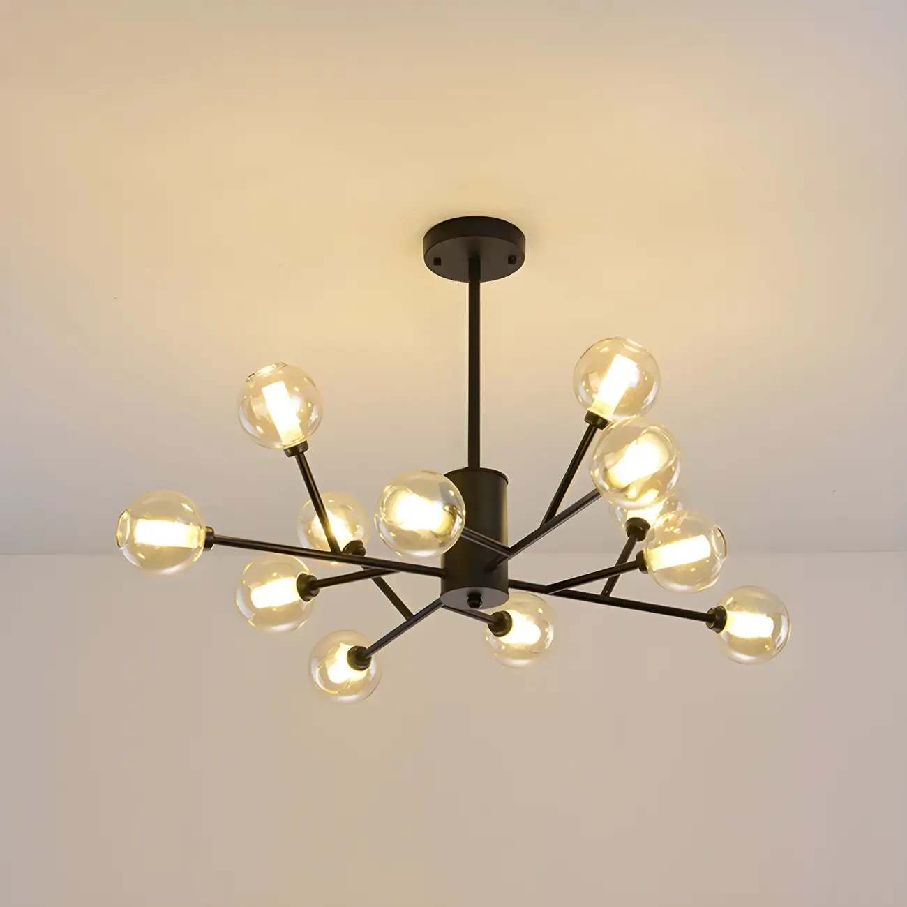 Gold Linear Glass Modern Crystal Chandelier Light Image - 14