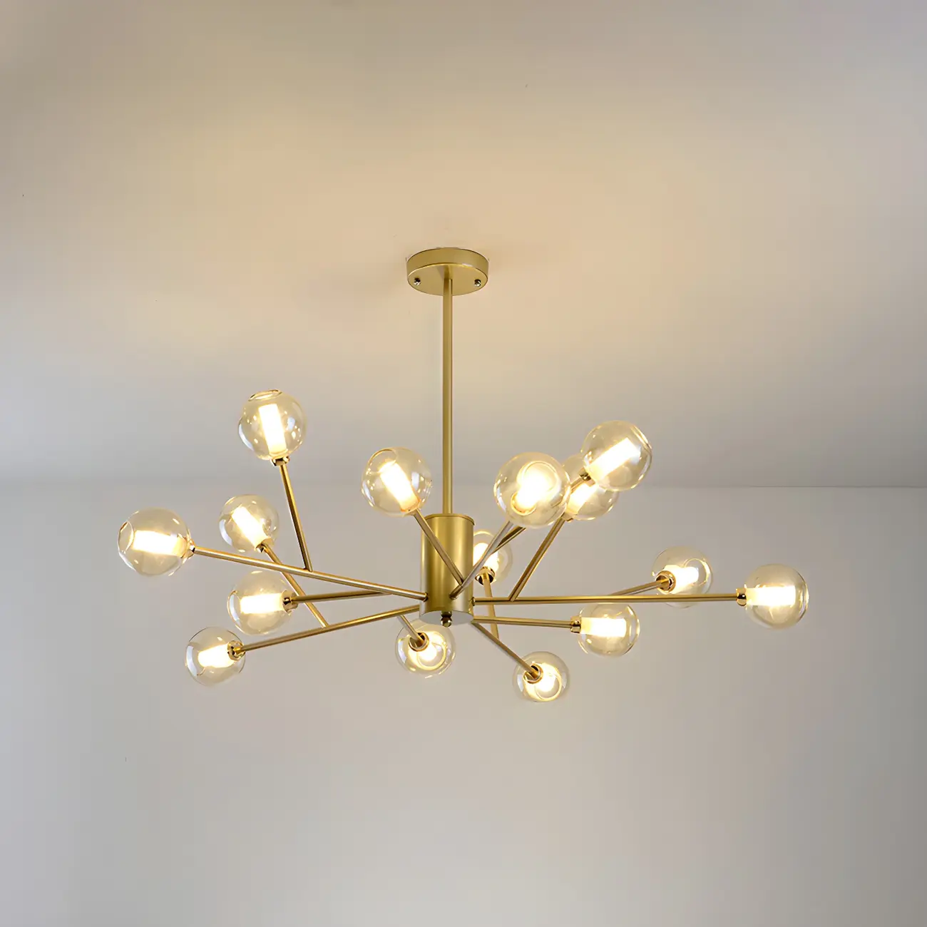 Gold Linear Glass Modern Crystal Chandelier Light Image - 15 | homeyfad