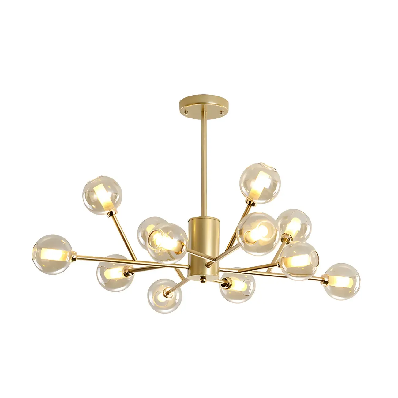 Gold Linear Glass Modern Crystal Chandelier Light Image - 11