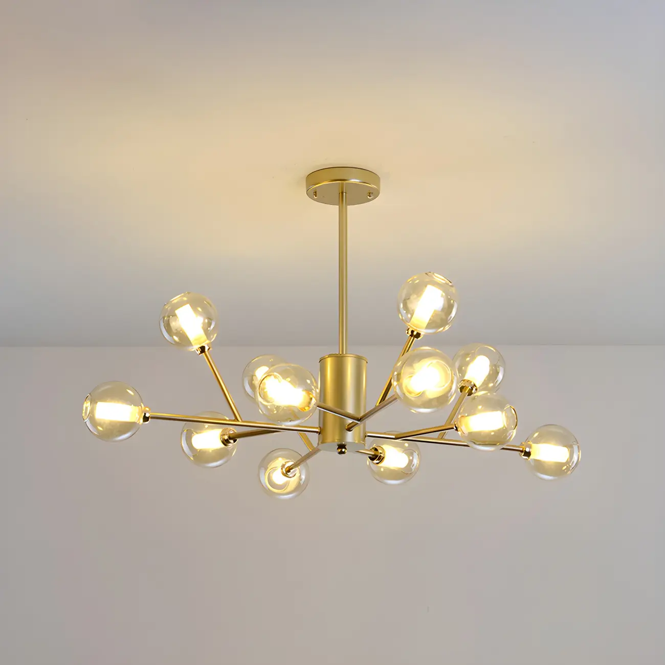 Gold Linear Glass Modern Crystal Chandelier Light Image - 17 | homeyfad