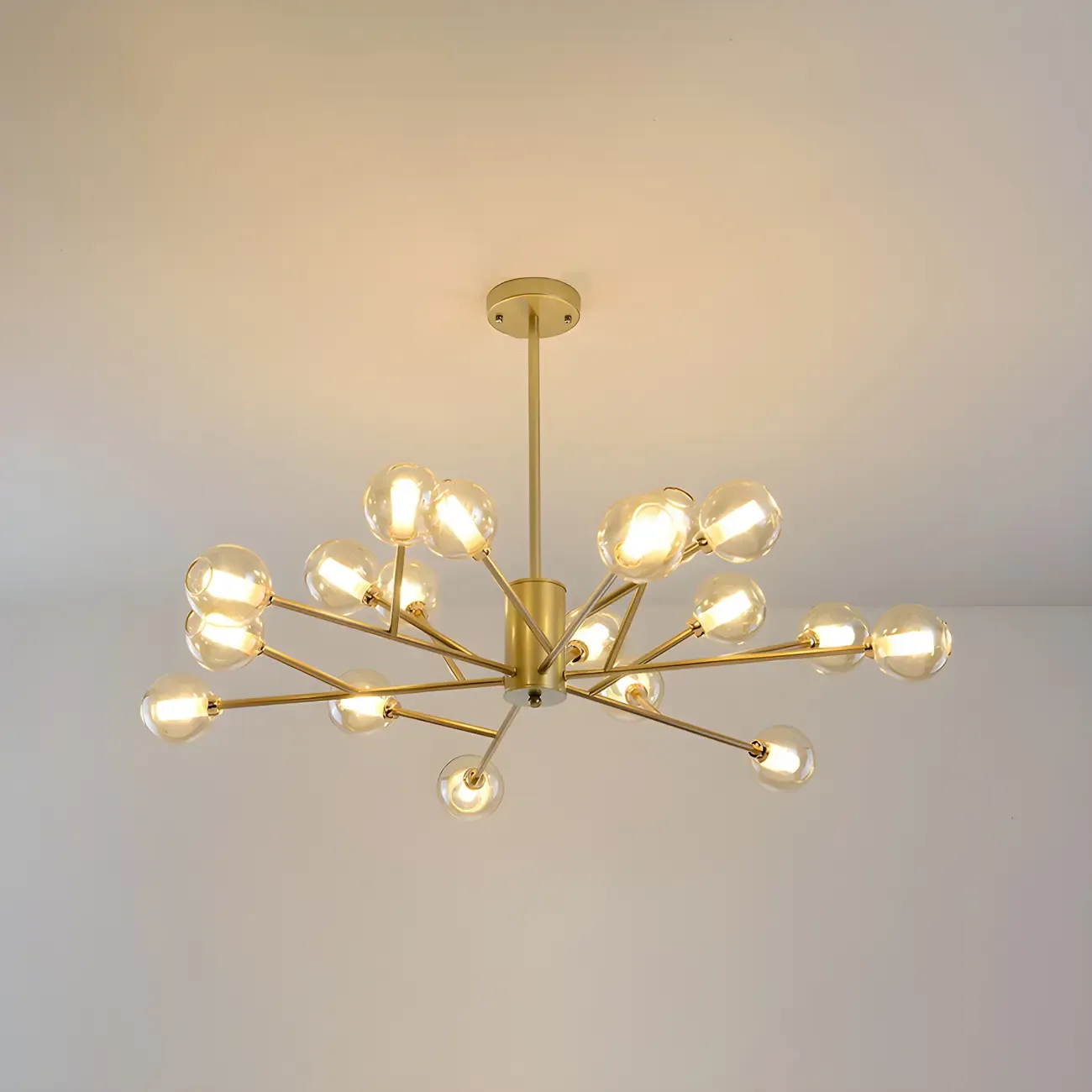 Gold Linear Glass Modern Crystal Chandelier Light Image - 18