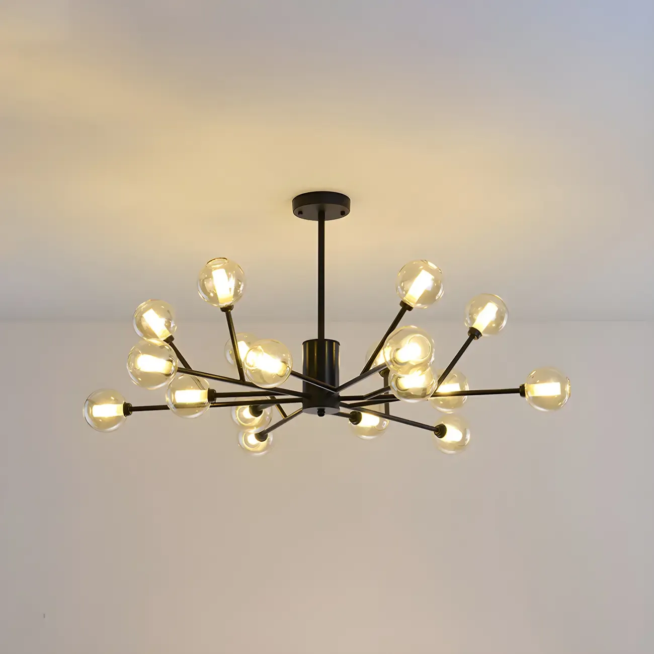 Gold Linear Glass Modern Crystal Chandelier Light Image - 21