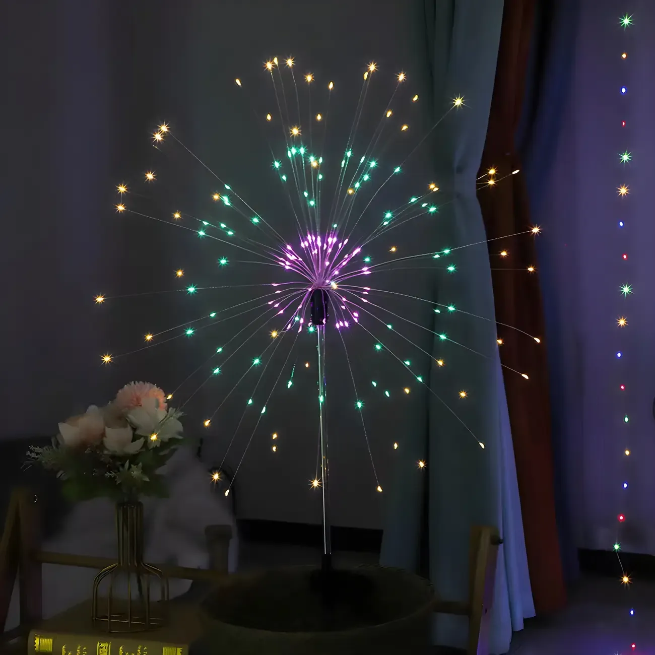 Firework Solar Metal Ground Landscape Light Image - 6