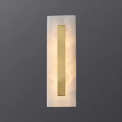 Modern Brass Oval Stone Wall Sconce Dimmable LED for Bedroom Image - 17