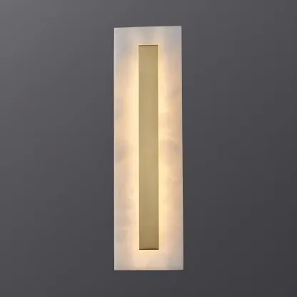 Modern Brass Oval Stone Wall Sconce Dimmable LED for Bedroom Image - 18
