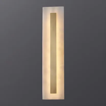 Modern Brass Oval Stone Wall Sconce Dimmable LED for Bedroom Image - 19
