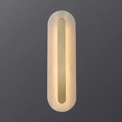Modern Brass Oval Stone Wall Sconce Dimmable LED for Bedroom Image - 20