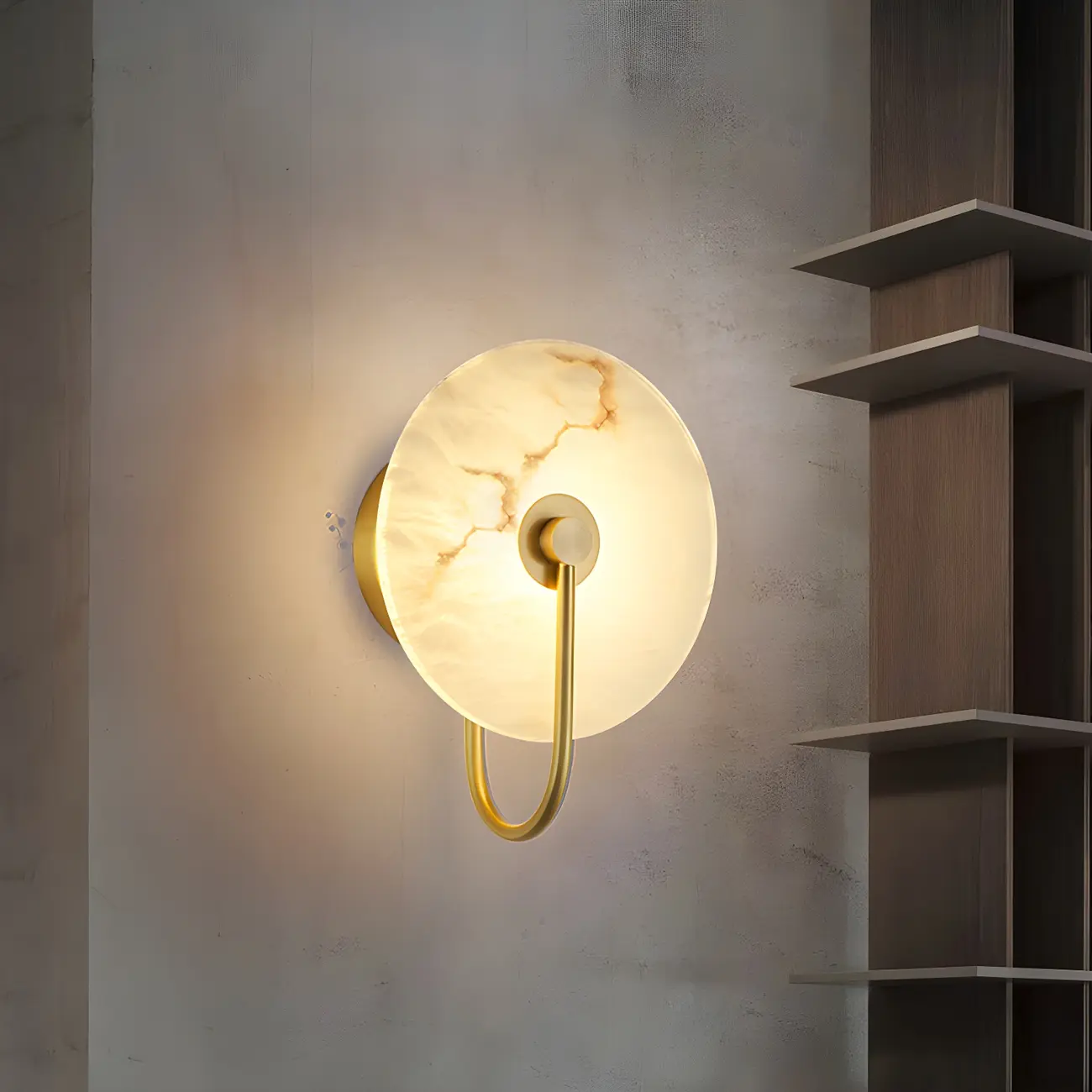 Modern Round Mica LED Wall Light for Living Room Image - 4 | homeyfad