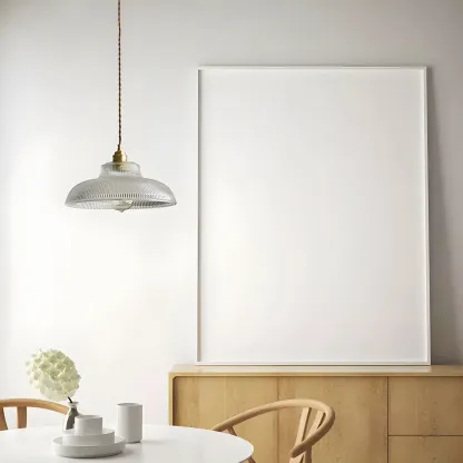 Industrial Adjustable Ribbed Glass Brass Bowl Pendant Light  Image - 8