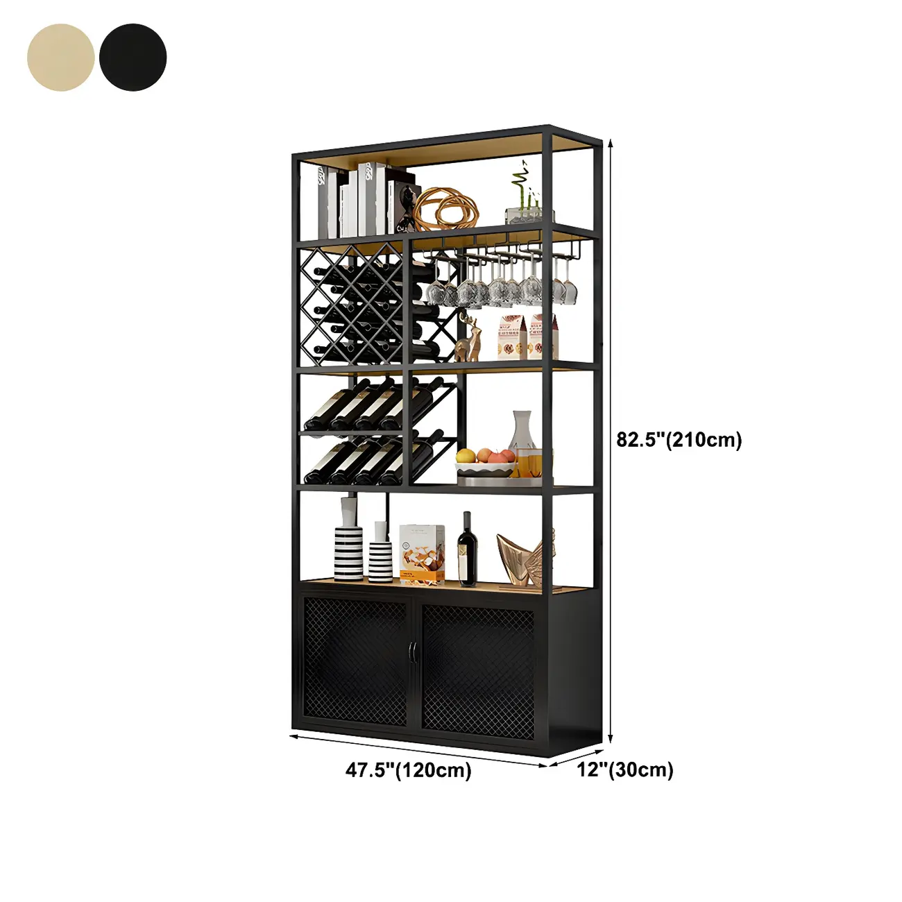 Freestanding Multi-Purpose Wine Rack Shelf for Living Room #size