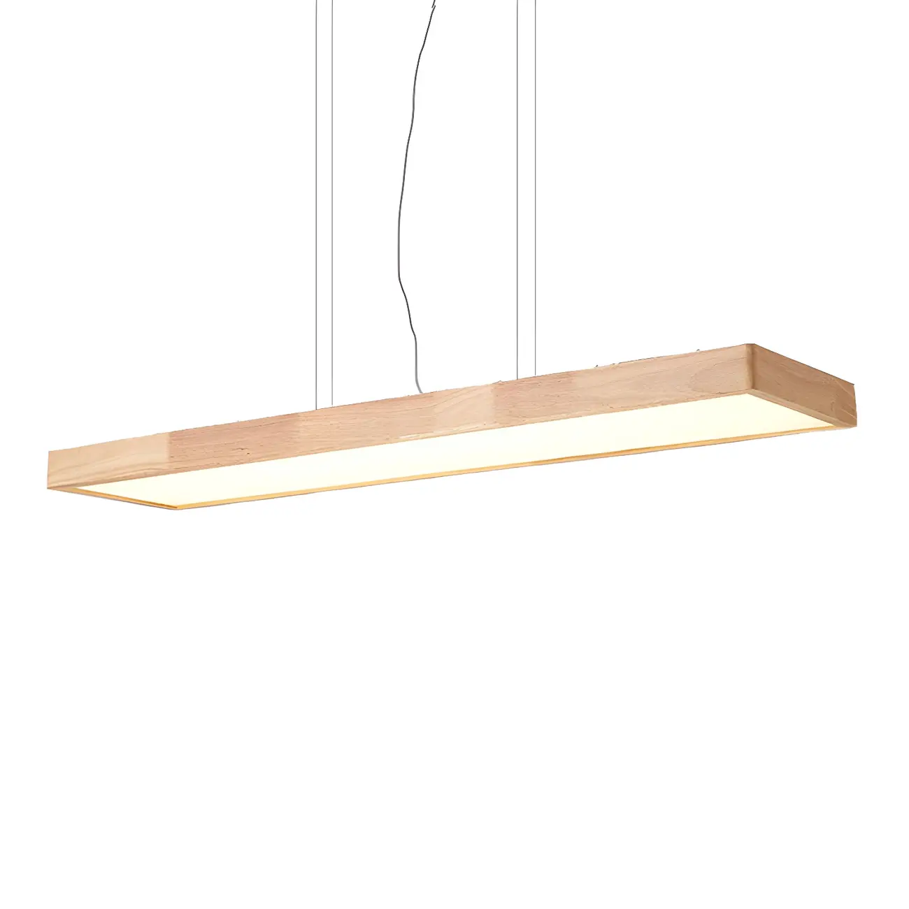 Simple Wood LED Rectangular Pendant Light Image - 5 | homeyfad