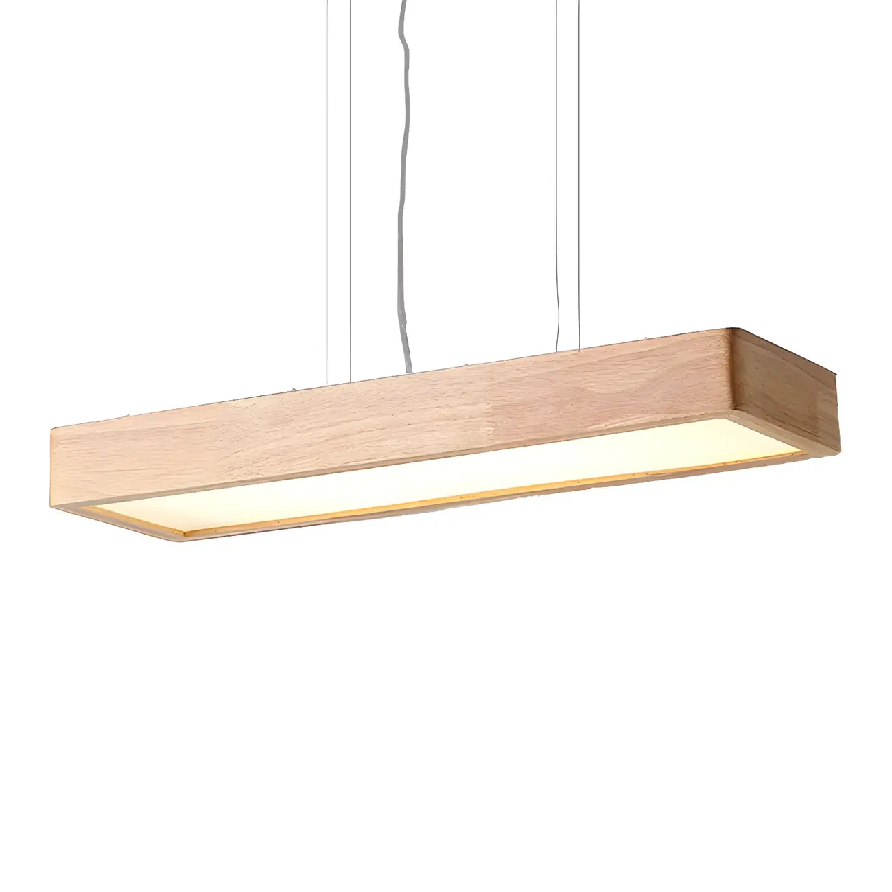 Simple Wood LED Rectangular Pendant Light Image - 6 | homeyfad