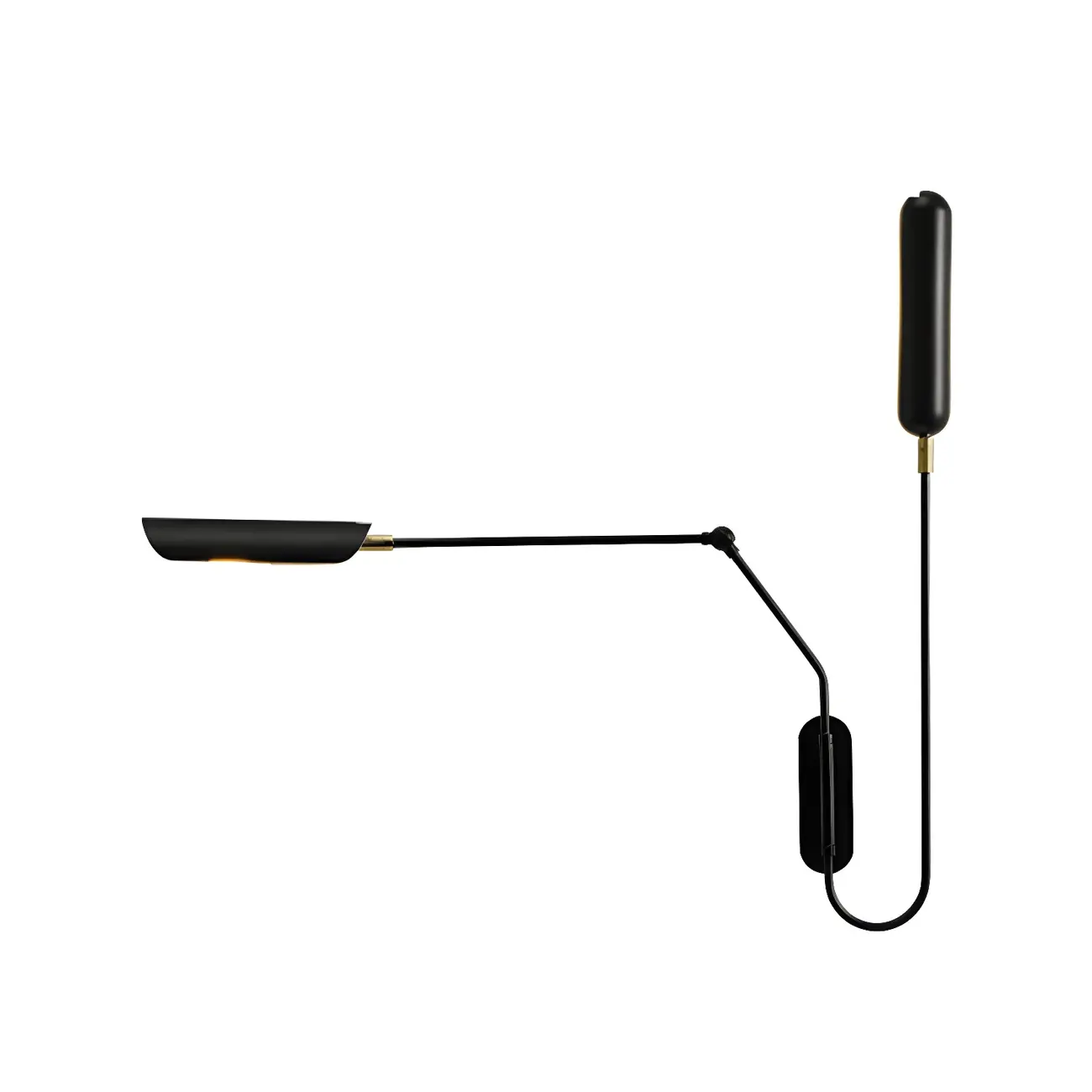 Modern Black Metal 2-Light Swing Arm Wall Light Image - 4 | homeyfad