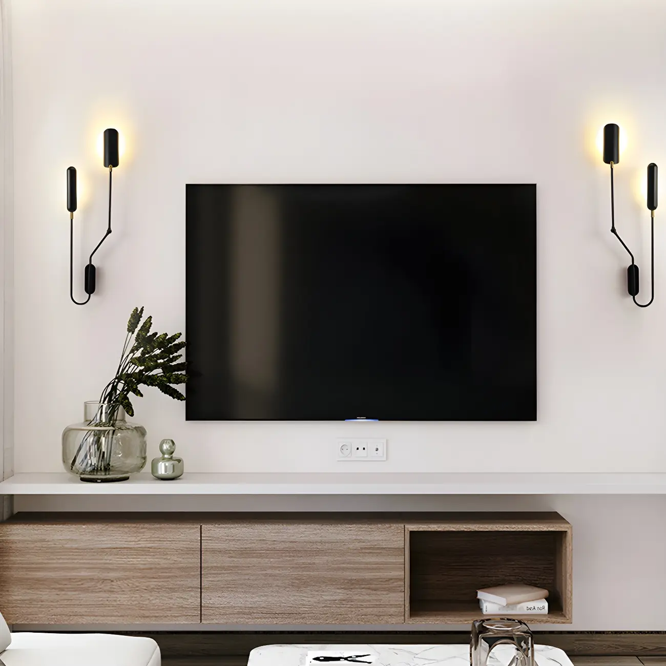 Modern Black Metal 2-Light Swing Arm Wall Light Image - 14 | homeyfad