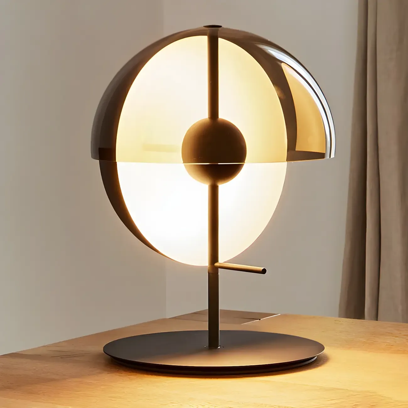 Modern Black Glass Globe Table Lamp for Bedroom | HomeyFad