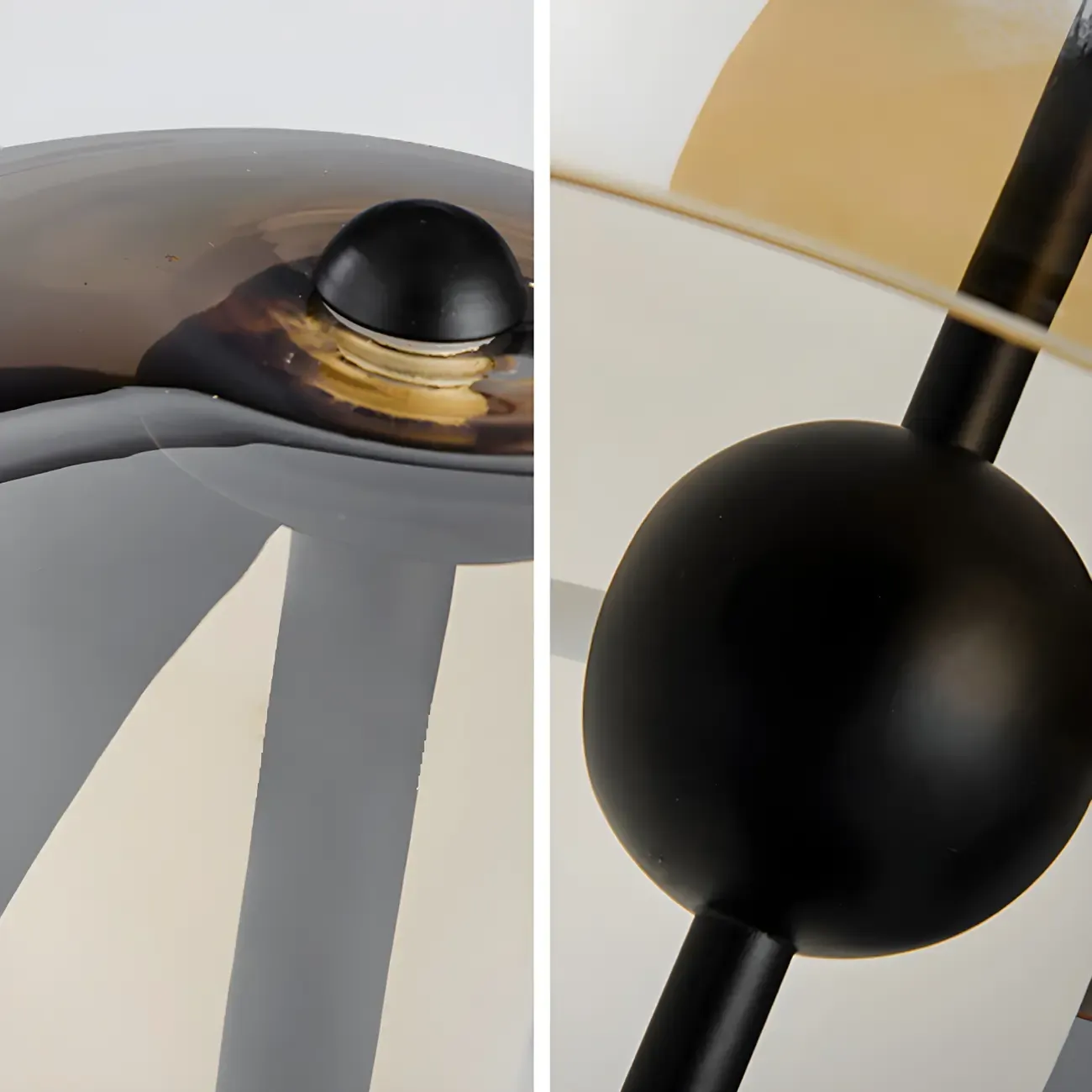 Modern Black Glass Globe Table Lamp for Bedroom Image - 6