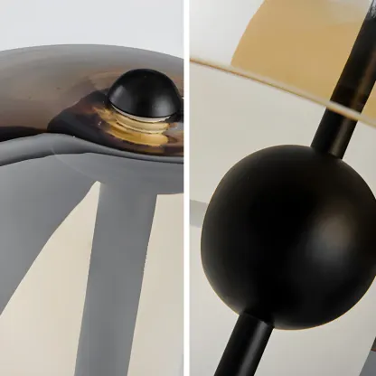 Modern Black Glass Globe Table Lamp for Bedroom Image - 6