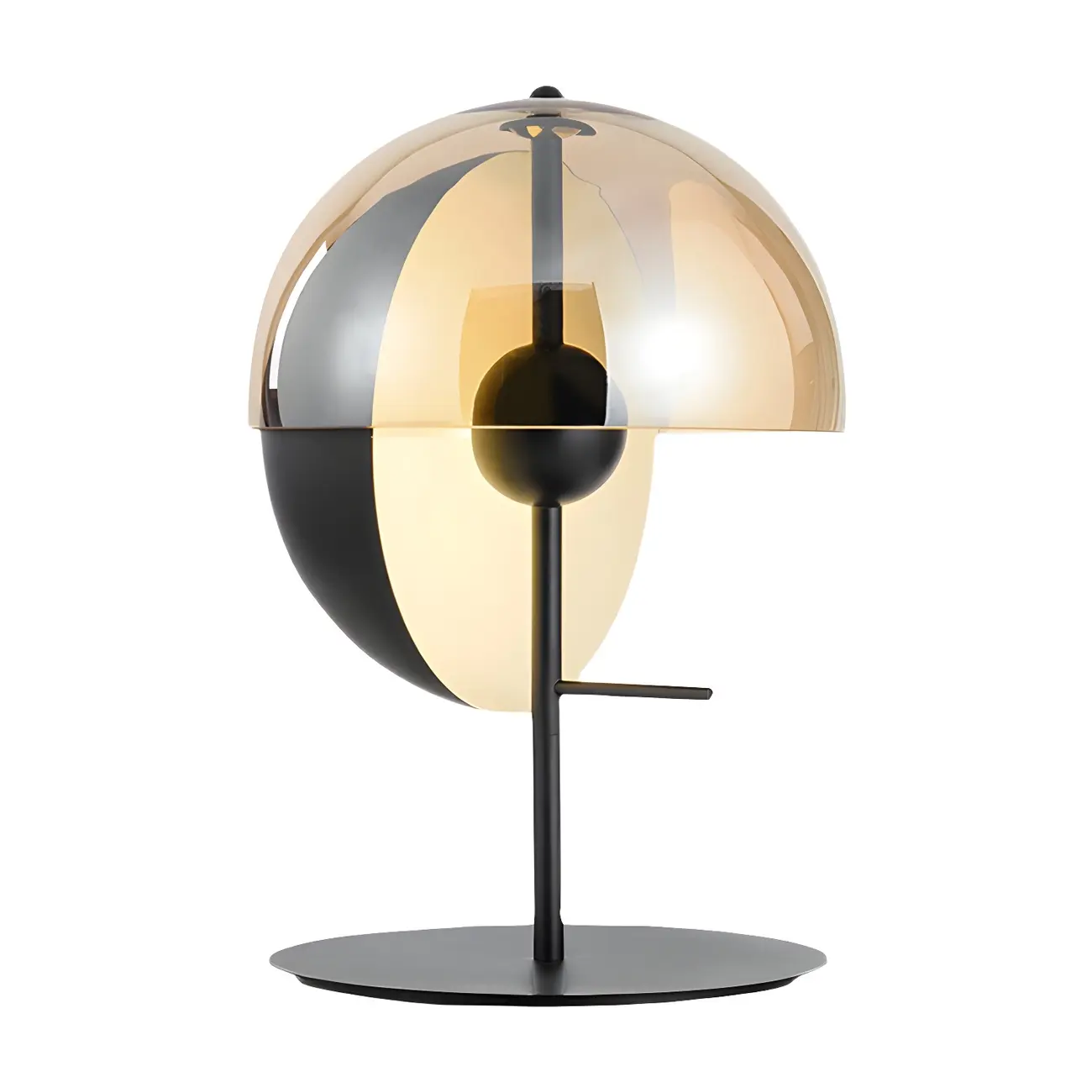 Modern Black Glass Globe Table Lamp for Bedroom Image - 12 | homeyfad