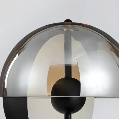 Modern Black Glass Globe Table Lamp for Bedroom Image - 5