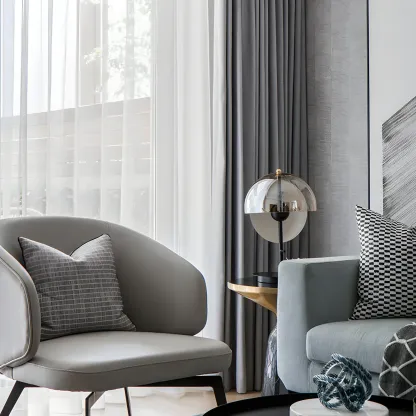 Modern Black Glass Globe Table Lamp for Bedroom Image - 3