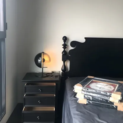 Modern Black Glass Globe Table Lamp for Bedroom Image - 8