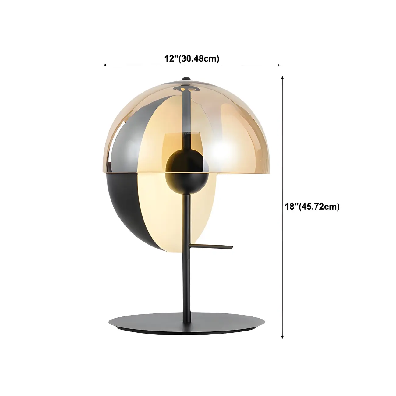 Modern Black Glass Globe Table Lamp for Bedroom #size | homeyfad