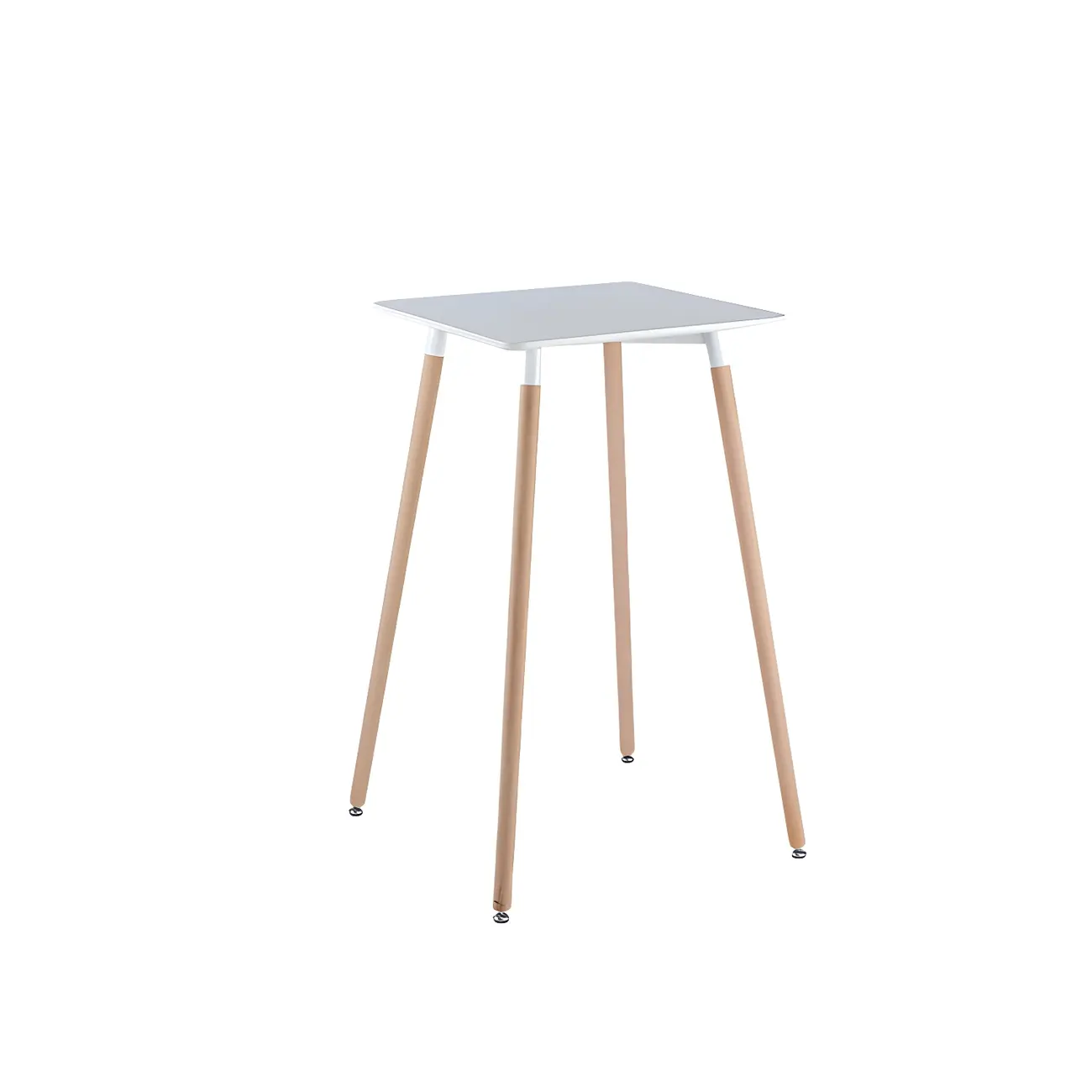 Wooden Natural Finish Square Small Bar Height Table Image - 7 | homeyfad