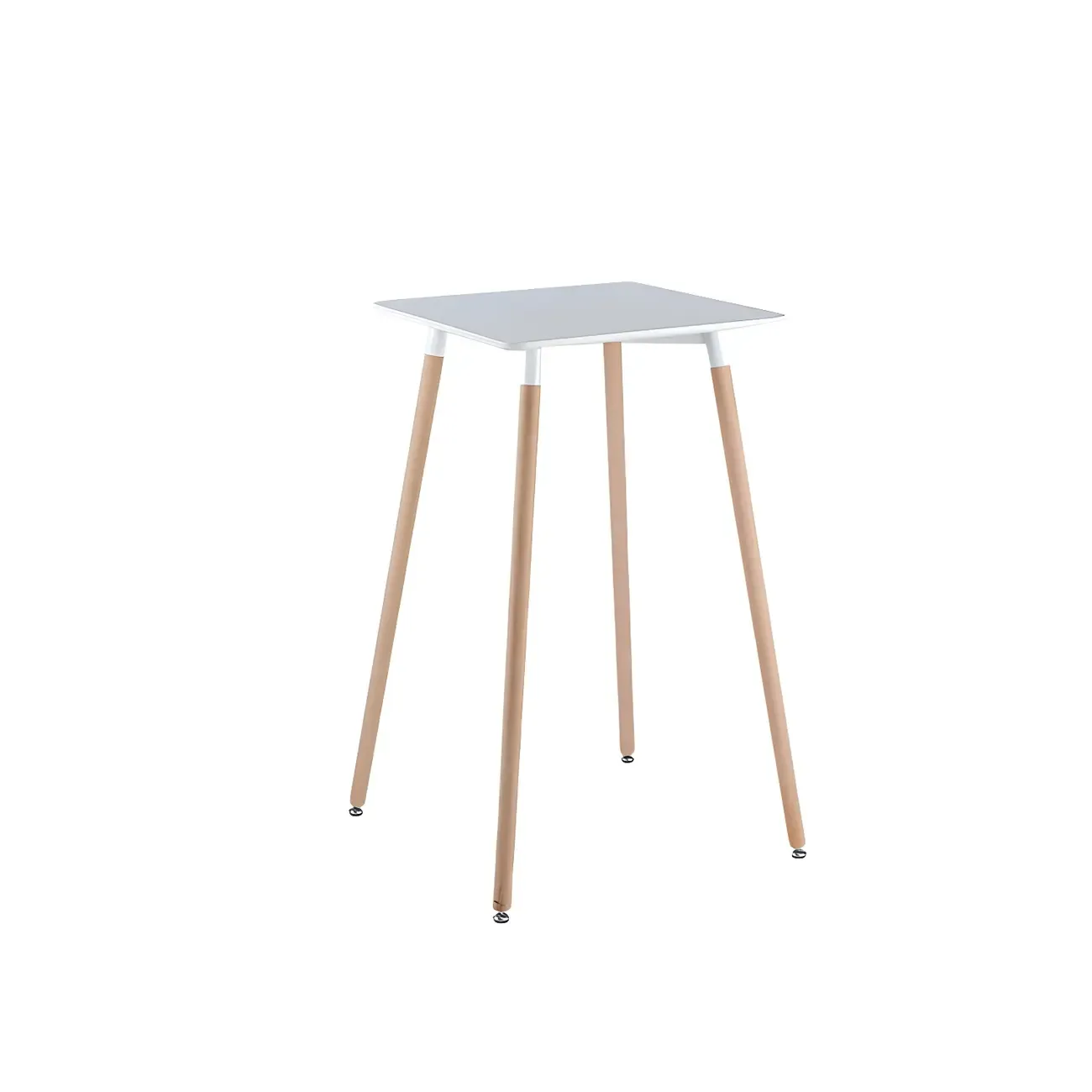 Wooden Natural Finish Square Small Bar Height Table Image - 7