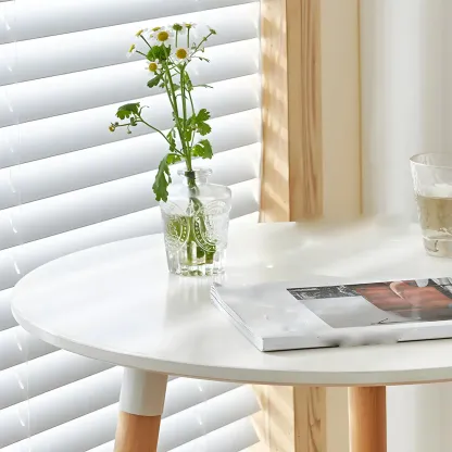 Wooden Natural Finish Square Small Bar Height Table Image - 15