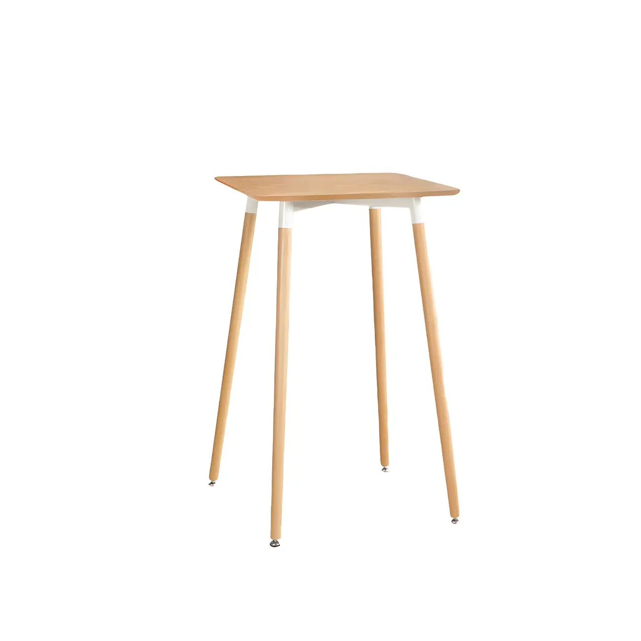 Wooden Natural Finish Square Small Bar Height Table Image - 16 | homeyfad