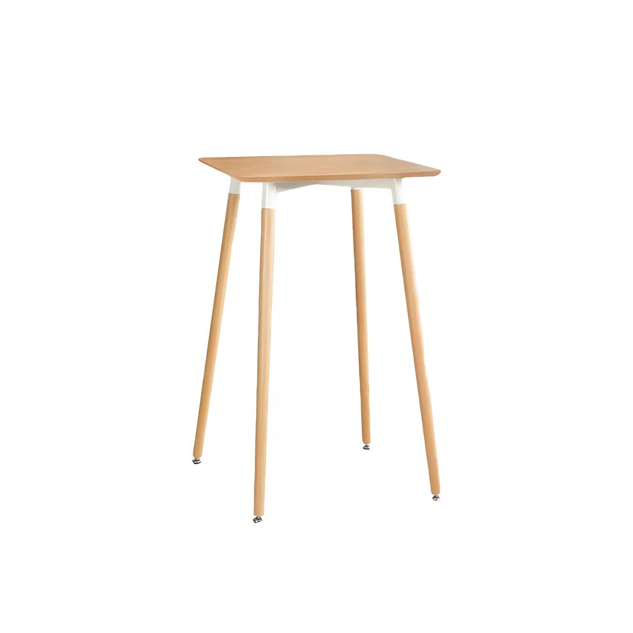 Wooden Natural Finish Square Small Bar Height Table Image - 18 | homeyfad
