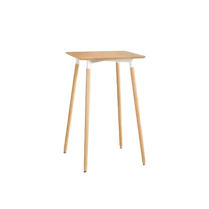 Wooden Natural Finish Square Small Bar Height Table Image - 18