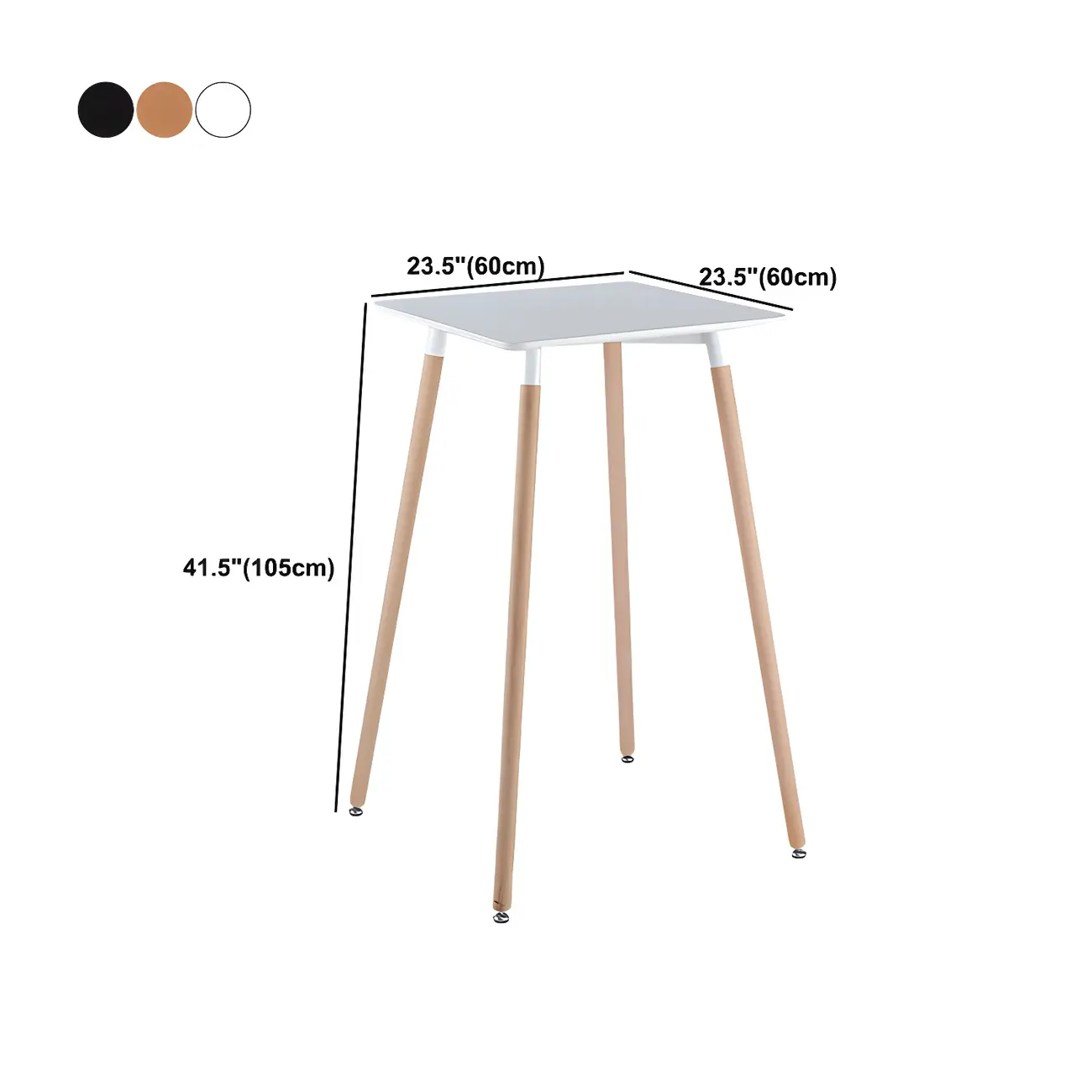 Wooden Natural Finish Square Small Bar Height Table Image - 20 | homeyfad