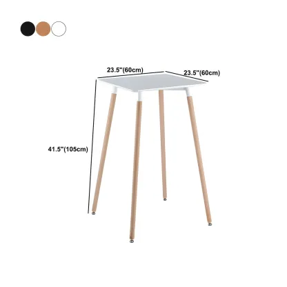 Wooden Natural Finish Square Small Bar Height Table Image - 20