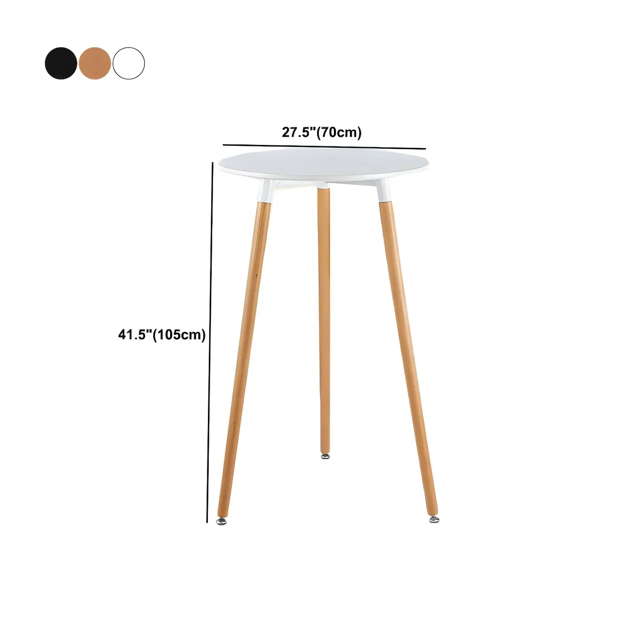 Wooden Natural Finish Square Small Bar Height Table Image - 21