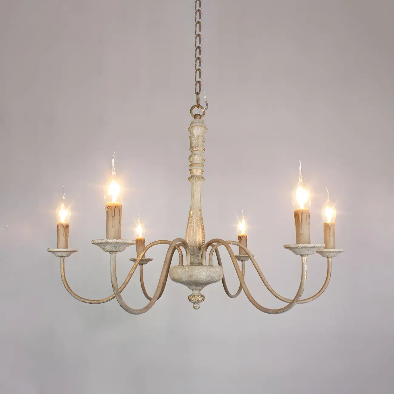 Traditional Adjustable 6-light Empire Wood Candelabra Chandelier Image - 16