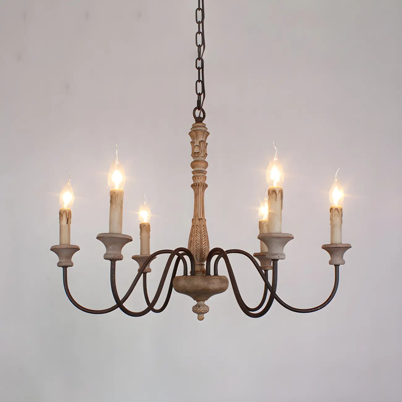 Traditional Adjustable 6-light Empire Wood Candelabra Chandelier Image - 18 | homeyfad