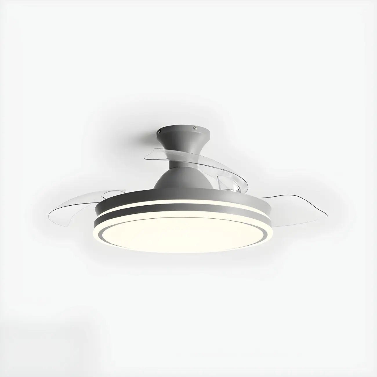 Round 3-Speed Flush Mount Ceiling Fan with Light for Bedroom | homeyfad