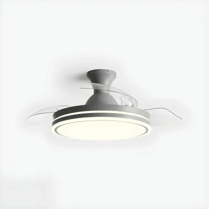 Round 3-Speed Flush Mount Ceiling Fan with Light for Bedroom